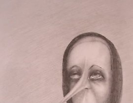 The translation of "Нос бумага, карандаш" into English is "Nose paper, pencil."