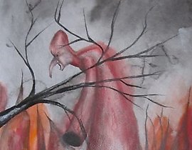 "Fire watercolor, pencil, watercolor paper"