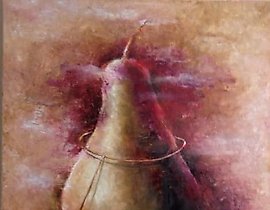 "Three large pears, ho(s)l/oil"