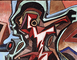 步行画布，油画