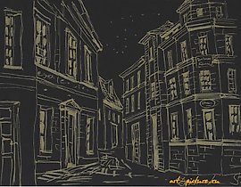 "BLACK AND GOLD" GOLDEN INK, TINTED PAPER