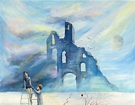 在光与影的边界上（Письма с границы между светом и тенью）画布，丙烯颜料。