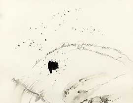 The translation of the text is: "Half-light, ink, paper."