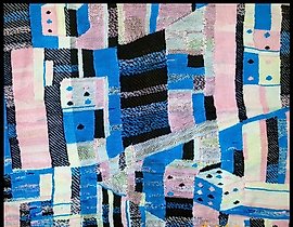 The translation of "Домино Ручное ткачество" into English is "Domino Hand Weaving."