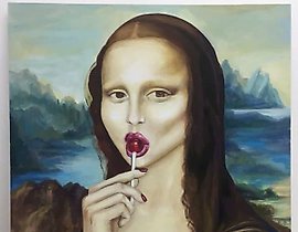 "Just Lisa oil, canvas."