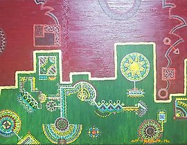 The translation of "Город Холст, масло" into English is "City of Canvas, oil."