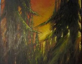 In the forest, oil, canvas.