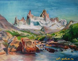 The translation of "Горы масло, грунтованный двп" into English is "Mountains oil, primed particleboard."