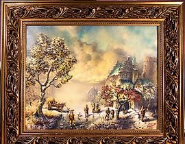 Dutch motives, genre painting, oil on canvas.