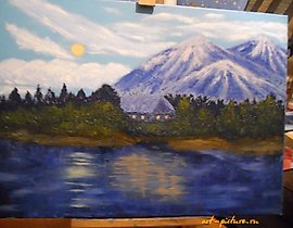 晚间 油画，画布