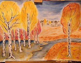 The word "Осень" translates to "Autumn" in English.