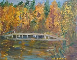 "Autumn Study, oil on canvas"