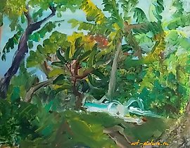 绿色海岸 油画，画布