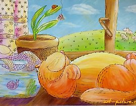 "Spring Canvas on stretcher, acrylic, liner"