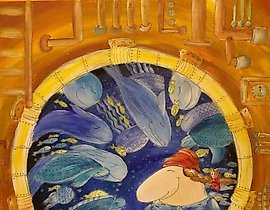 "Evening fairy tale Canvas on stretcher, acrylic, liner, Pearl marker"