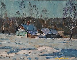 Azure. Cardboard, oil. 19 x 25 cm.