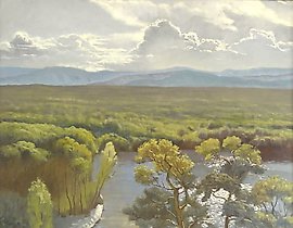 等待。油画，画布