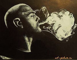 Из цикла "Дым" шариковая ручка. бумага. тушь. кофе 