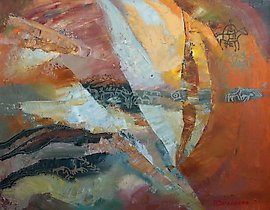 "Through the centuries, canvas, oil"