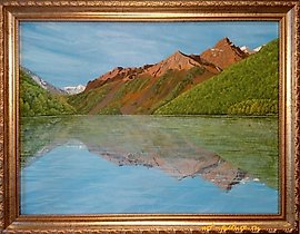 早晨在山中 油画