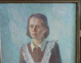 "Portrait of the Daughter, Canvas, Oil"