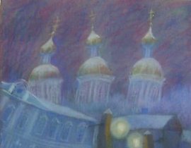 "Nikolskiy Cathedral Cardboard, pastel"