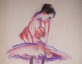 The text translates to "The pastel, the paper pondered."