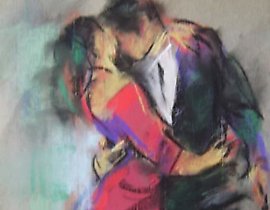 "Passionate dance pastel, paper"