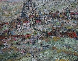 Smolensk, Blagoveshchenskaya St. Cardboard, oil. 40 x 50 cm.