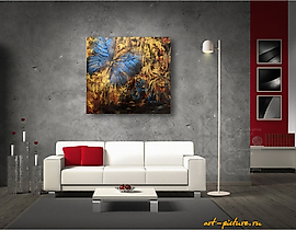 The translation of "Бабочка Акрил, оргалит" into English is "Butterfly Acrylic, hardboard."