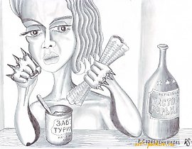 The text translates to: "Don't read Soviet newspapers before lunch. Paper, pencil."