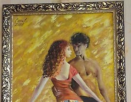 "Tango for Two Canvas, oil, masthead"