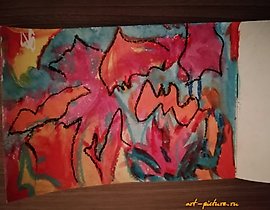 "魔法洞穴" 水彩画