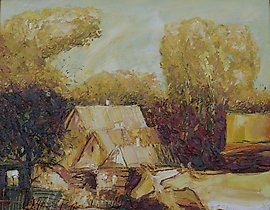 博尔丁诺。傍晚。画布，油画。50 x 60 cm。