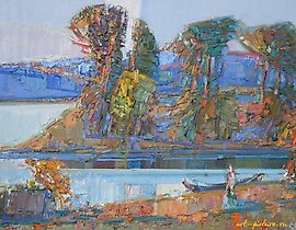 Lake Otolovo. Canvas, oil. 44 x 65 cm.