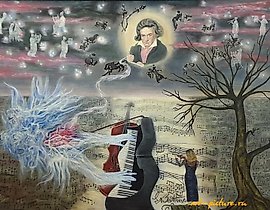 The translation of "9-я соната масло, холст" into English is "9th Sonata oil on canvas."