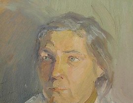 马莎。纸板，油画。27 x 20 厘米。