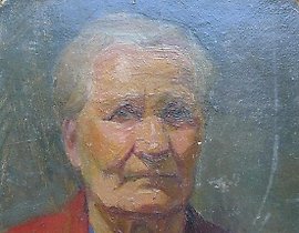 模特。纸板，油画。27 x 20 厘米。