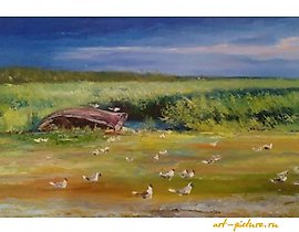 暴风雨后的油画，画布