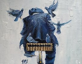 幸运的是……油画，画布