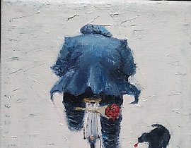 The translation of "На свидание Масло, холст" into English is "On a date: Oil, canvas."