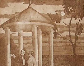 In the gazebo. T.G. Shevchenko in Sedniv (from the series). Paper, sepia. 39 × 29 cm.