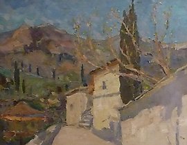 Chekhovka. Canvas. Oil. 50 x 55.