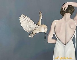 The Girl with the Owl. Oil on canvas.