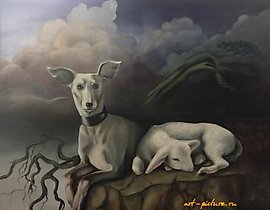 The Long Road Home, oil on canvas.