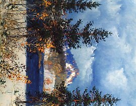 第一个雪，油画