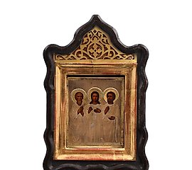Moscow workshop, Russia, Religious icon on wood, with silver...