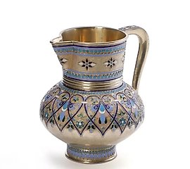 Russian silver jug for kvass. Antip Ivanovich Kuzmichev 1891...