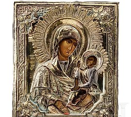 稀有的俄罗斯圣像，描绘了Shuyskaya圣母。