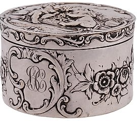 ANTIQUE 19TH C RUSSIAN SILVER TRAY WITH EMBOSSED DECOR